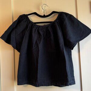 Reifhaus Prisca Top in Dark Indigo Linen Small